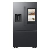 Samsung 30-ft³ Two-Door Standard-Depth French Door Refrigerator Ice Dispenser Door-in-Door Matte Black Steel ENERGY STAR®