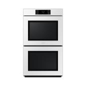 Samsung Bespoke 5.1 + 5.1-Ft³ Steam and Self-Cleaning Air Fry Single-Fan Convection Double Wall Oven White