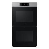 Samsung 10.2-Ft³ Steam and Self-Cleaning Air Fry Single-Fan Convection Double Wall Oven Stainless Steel