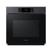Samsung 5.1-Ft³ Steam and Self-Cleaning Air Fry Single Wall Oven Black Stainless Steel