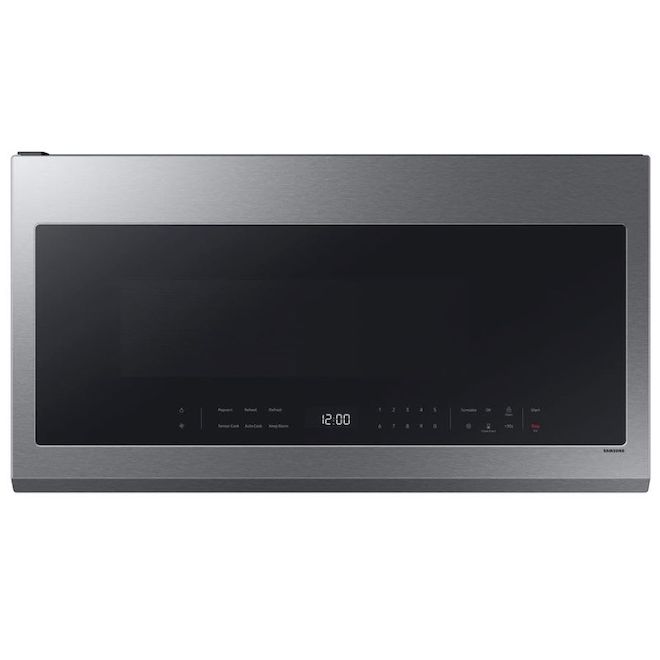 Samsung Bespoke Smart 2.1-ft³ Stainless Steel Over-the-Range Microwave Oven with Voice Command and Sensor Cooking