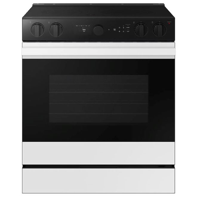 Cuisinière électrique à encastrer à convection Samsung 30 po lisse 6,3 pi³ 5 éléments et friture à l'air, blanc