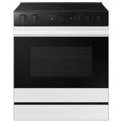 Samsung 30-in Smooth Surface 5-Element 6.3-ft³ Convection Electric Slide-In Range with Oven Camera - White