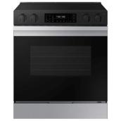 Samsung 30-in Smooth Surface 5-Element 6.3-ft³ Convection Electric Slide-In Range with Air Fry - Stainless Steel