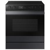 Samsung 30-in Smooth Surface 5-Element 6.3-ft³ Convection Electric Slide-In Range with Air Fry - Black