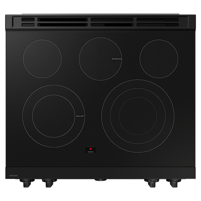 Cuisinière électrique encastrable à convection Samsung 30 po lisse 6,3 pi³ 5 éléments friture à l'air, noir