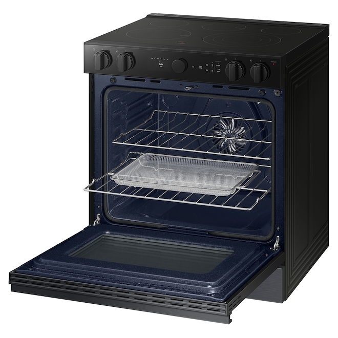 Cuisinière électrique encastrable à convection Samsung 30 po lisse 6,3 pi³ 5 éléments friture à l'air, noir