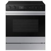 Samsung 30-in Smooth Surface 5-Element 6.3-ft³ Convection Electric Slide-In Range with Air Fry - Stainless Steel