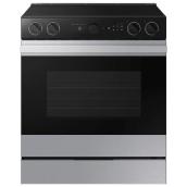 Samsung 30-in Smooth Surface 5-Element 6.3-ft³ Convection Electric Slide-In Range with Oven Camera - Stainless Steel