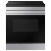 Samsung 30-in 4-Element Smooth Surface 6.3-ft³ Single Oven Slide-In Induction Range with Oven Camera -Stainless Steel