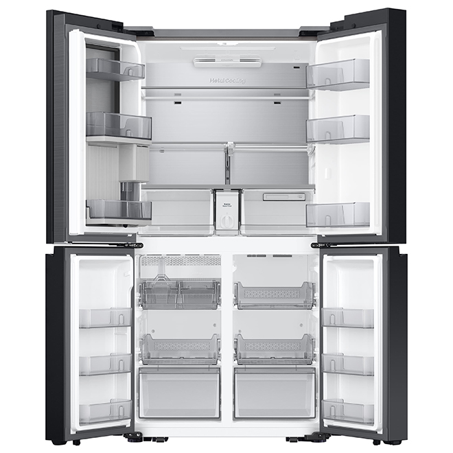 Samsung Bespoke 36-in 29-ft³ 4-Door French-Door Refrigerator with Internal Water Dispenser - Stainless Steel