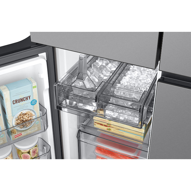 Samsung Bespoke 36-in 29-ft³ 4-Door French-Door Refrigerator with Internal Water Dispenser - Stainless Steel