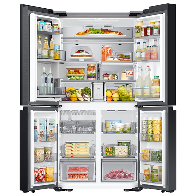 Samsung Bespoke 36-in 29-ft³ 4-Door French-Door Refrigerator with Internal Water Dispenser - Stainless Steel