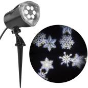 Projecteur sur piquet, DEL, flocons de neige, blanc