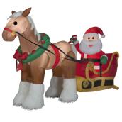 Père-Noël et cheval gonflable, 6,1', multicolore