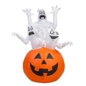 Fantômes et citrouille gonflables Gemmy, 7,87 po x 9,84 po, orange et blanc