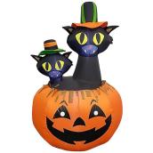 Chats avec chapeaux gonflables Gemmy en polyester, 7,87 po x 7,87 po x 9,84 po