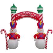 Décoration extérieure gonflable et illuminée Gemmy, Arche Bonhomme de Neige, 9 x 9 x 3,2 pi , multicolore