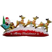 Décoration gonflable, et illuminée de marque Gemmy, Père Noël et chariot, 13 pi, multicolore