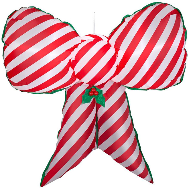 Gemmy Inflatable Hanging Bow - Candy Cane