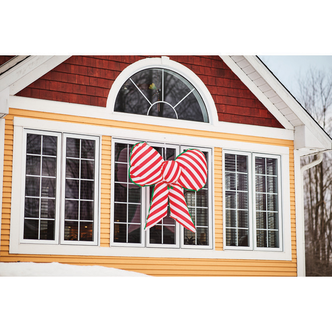Gemmy Inflatable Hanging Bow - Candy Cane