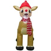 Rudolph avec chapeau gonflable Gemmy en polyester