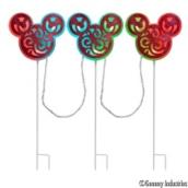 Piquets lumineux Disney, tête de Mickey, 3/pqt