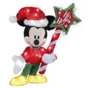 Sculpture 3D illuminée Disney, Mickey Mouse avec écriteau, 28 po, multicolore