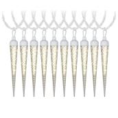 Jeu de lumières Gemmy, 10 lumières, diamants étincelants, glaçons, 7 po , plastique, blanc