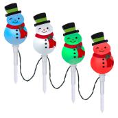 Lumières sur piquet ColorMotion Gemmy, bonhommes de neige, multicolore, ensemble de 4
