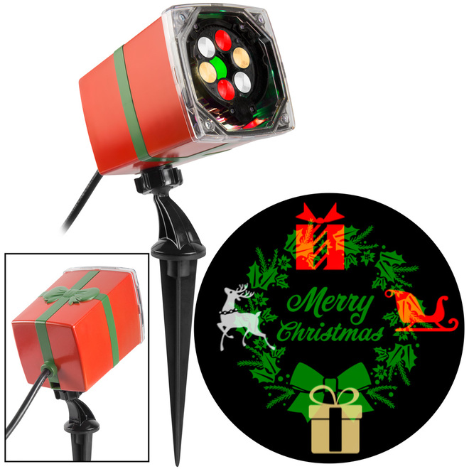 Projecteur Joyeux de Noël, Gemmy,couronne, 3,5 po x 5,1 po x 11,6 po 116149