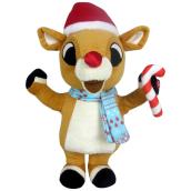 Rudolph dansant avec foulard et canne Gemmy, 13 po