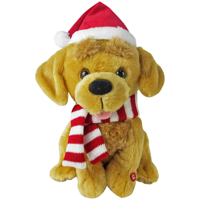 Gemmy Plush Animated Golden Retriever - 10.2-in