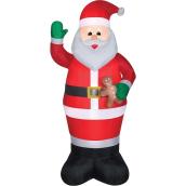 Gemmy 7-ft White Light Santa Clause With Gingerbread Xmas Inflatable