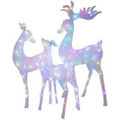 Holiday Living Lighted Deer Family Plastic Métal 20-in Multciolor