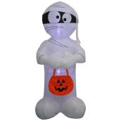 Airblown Inflatable Mummy with Jack O' Lantern Trick-or-Treat Bag - 5-ft x 4.3-ft x 1.9-ft