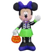 Airblown Minnie Mouse in Skeleton Costume - 3.5-ft x 2-ft