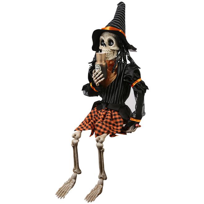 Animatronic Skeleton Witch with Potion - 3-ft - Battery Operated