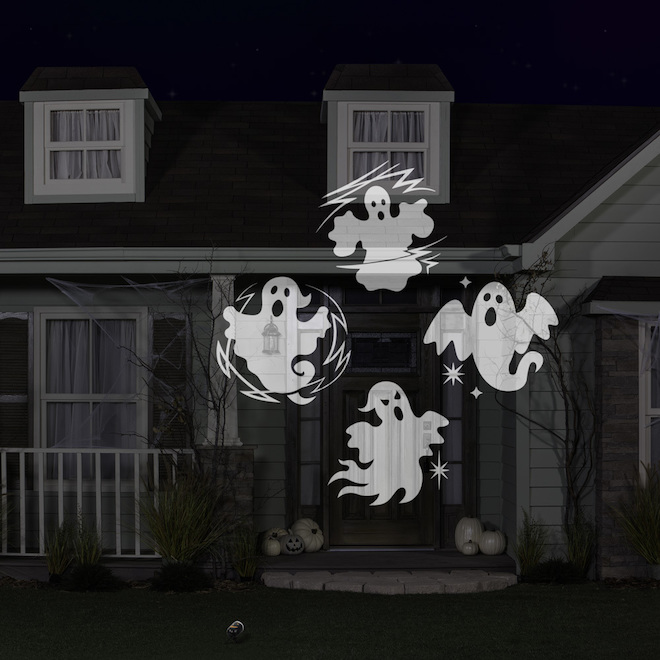 Gemmy Lightshow Projection-Whirl-a-Motion Constant LED Halloween Ghosts Indoor and Outdoor Projector
