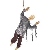Holiday Living Animatronic Lighted Musical Halloween Hanging Zombie Decoration with Flickering Red LED Lights