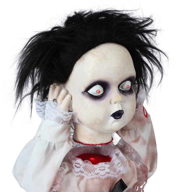 Décoration d'Halloween de poupée effrayante Holiday Living, animé et  illuminé avec lumières rouges DEL 229256