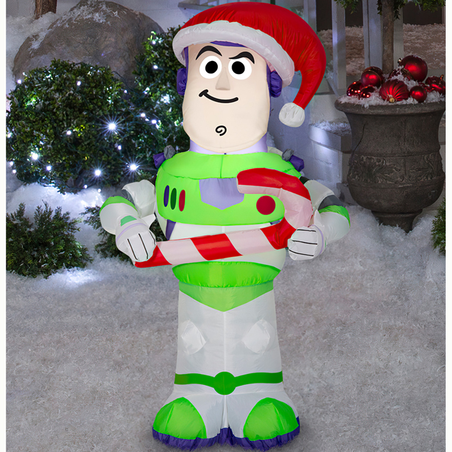 Disney Airblown Lighted Buzz Lightyear with Candy Cane - 3.5-ft