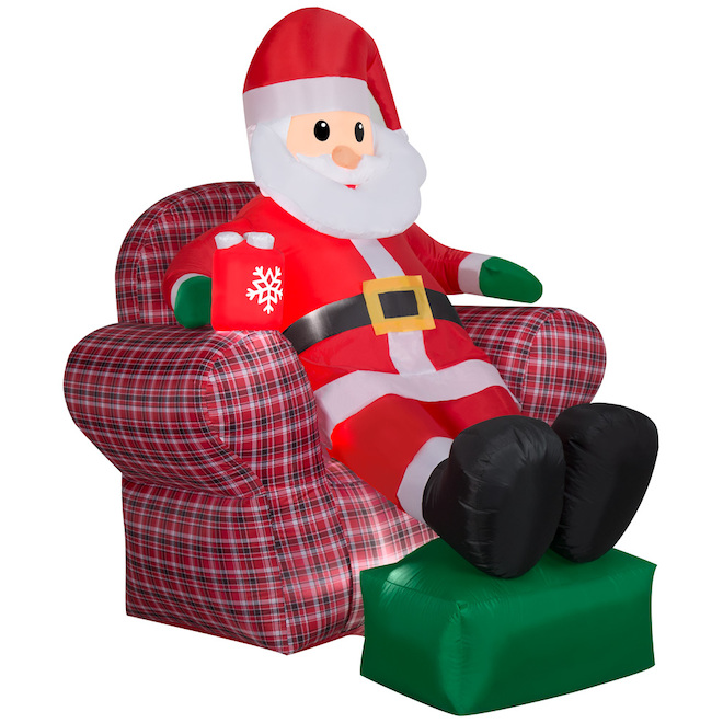 Gemmy Airblown Inflatable Lighted Santa in Recliner Scene - 6-ft