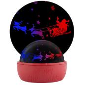 Gemmy LED Shadow Light Projector - Santa and Sleigh Scene - Color Changing - 6.3-in x 6.3-in