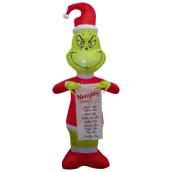 Airblown Dr.Seuss Inflatable Lighted Grinch with Naughty List - 6.5-ft