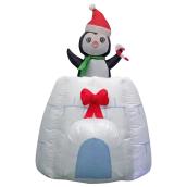 Holiday Living Airblown Animated Inflatable Penguin in Igloo 5-ft