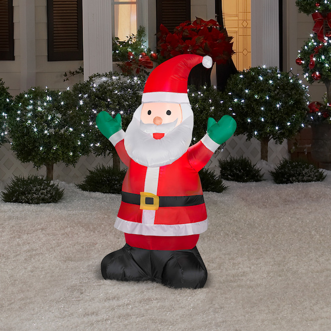 Gemmy Airblown Inflatable Lighted Santa - 4-ft
