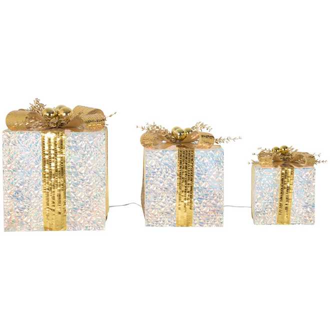 Celebrations by L&CO Set of 3 Lighted Gift Boxes