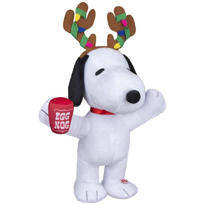 Snoopy de Noël animé en peluche Peanuts 13,78 po