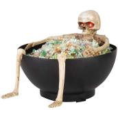 Célébrations BY Landon & Co. Black and White Animated Skeleton Candy Bowl 8-in Plastic Halloween Decoration